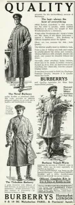 Long Prints: Advert for Burberrys WWI service coats 1916