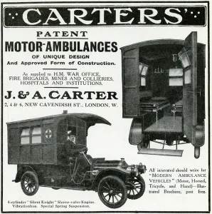 Carters Prints: Advert for Carters motor-ambulances 1912