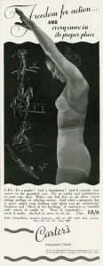 Outfit Prints: Advert for Carters womens sports underwear 1934