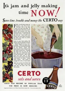 Wooden Prints: Advert for Certo for making home made Jam