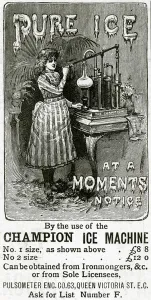 Champion Prints: Advert for Champion Ice Machine 1889