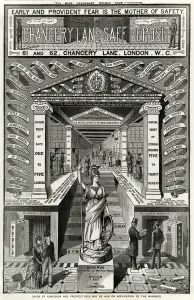 Safe Prints: Advert for Chancery Lane safe deposit 1886
