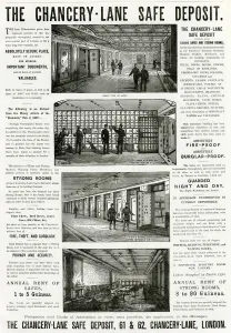 Lane Prints: Advert for Chancery Lane Safe Deposit 1887