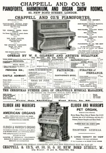 Iron Prints: Advert for Chappell & Co. musical instruments 1885