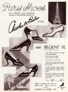 Regent Prints: Advert for Charles H. Baber ladies footwear 1929
