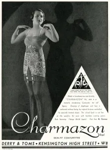 Silk Prints: Advert for Charmazon womens underwear 1933