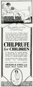Childrens Prints: Advert for Chilprufe pure wool children clothes 1923