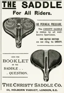 Patented Prints: Advert for Christy Saddles Co. 1897