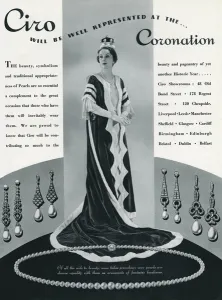 Long Prints: Advert for Ciro jewellery, for coronation 1937