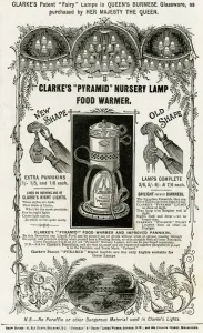 Feeding Prints: Advert for Clarkes babies food warmer 1892