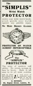 Protection Prints: Advert for D. Bensson wrist watch protector 1916