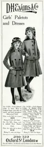 Wrap Prints: Advert for D. H Evans girls school uniforms 1915
