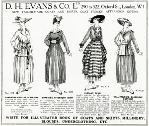 Frocks Prints: Advert for D. H Evans womens clothes 1917