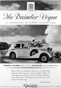 Saloon Prints: Advertisement for Daimler Vogue sports saloon car