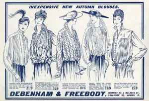 Crepe Prints: Advert for Debenham & Freebody autumn blouses 1915
