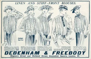 Blouse Prints: Advert for Debenham & Freebody blouses 1915