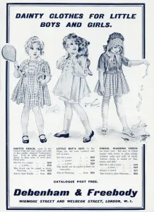 Debenham Prints: Advert for Debenham & Freebody childrens clothing 1917