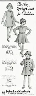 Tweed Prints: Advert for Debenham & Freebody childrens spring coats 1937