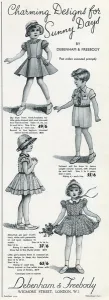 Straw Prints: Advert for Debenham & Freebody childrens summer wear 1939