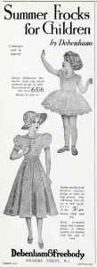 Frocks Prints: Advert for Debenham & Freebody girls frocks 1937