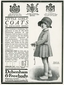 Frocks Prints: Advert for Debenham & Freebody little girls coats 1924