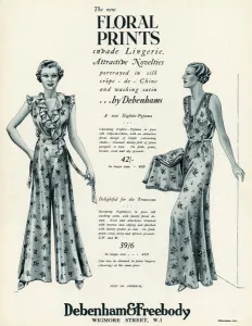 Freebody Prints: Advert for Debenham & Freebody pyjamas and nightdresses 1934