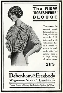 Blouse Prints: Advert for Debenham & Freebody robespierre blouse 1912