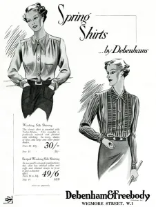 Blouse Prints: Advert for Debenham & Freebody womens blouses 1937
