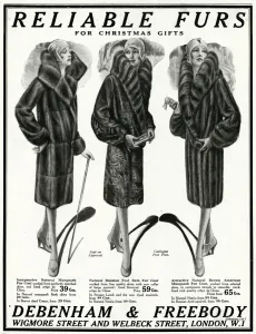 Cloche Prints: Advert for Debenham & Freebody womens furs 1929