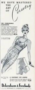 Bras Prints: Advert for Debenham & Freebody womens lingerie 1940