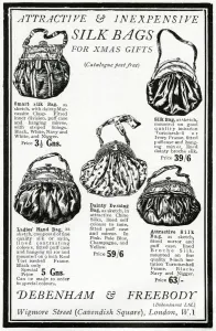 1922 Prints: Advert for Debenham & Freebody womens silk bags 1922