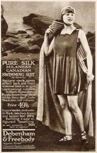 Twenties Prints: Advert for Debenham & Freebody - women's swimwear 1924