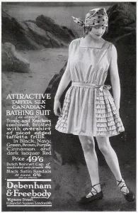 Twenties Prints: Advert for Debenham & Freebody - women's swimwear 1924