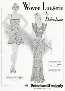 Silk Prints: Advert for Debenham & Freebody woven lingerie 1937
