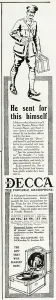 Endorsement Prints: Advert for Decca portable gramophone 1916