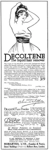 Removal Prints: Advertisement for Decoltene liquid hair remover