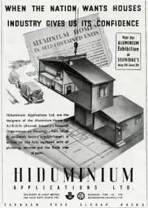 Homes Prints: Advert for the development of Hiduminium houses 1945