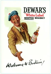 Jumper Prints: Advertisement for Dewars White Label Scotch Whisky