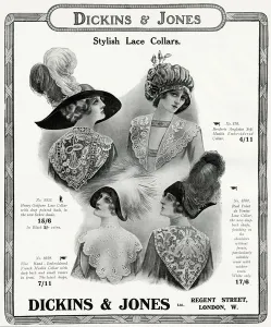 Jones Prints: Advert for Dickins & Jones lace & embroidered 1912