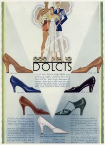 Suede Prints: Advert for Dolcis ladies high heels