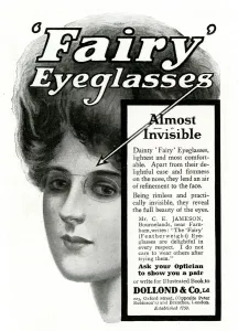 Glasses Prints: Advert for Dolland & Co rimless spectacles 1908
