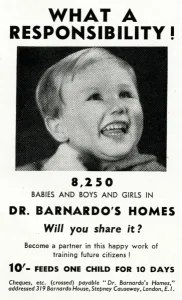 Donations Prints: Advert for Dr. Barnardos homes 1941