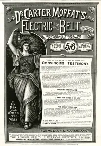 Cure Prints: Advert for Dr Carter Moffats electric body belt 1893