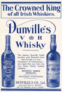 Alcohol Prints: Advert for Dunvilles Whisky, Belfast 1911