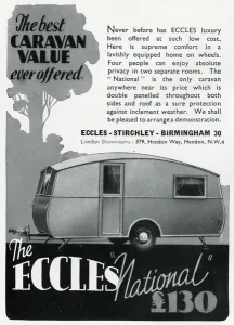 Homes Prints: Advert for Eccles caravans 1939