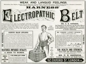 Cure Prints: Advert for Electropathic Battery Belt 1892