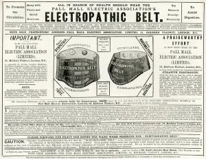 Cure Prints: Advert for Electropathic Belt 1882
