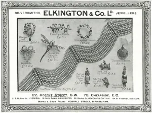 Jewellery Prints: Advert for Elkington & Co Edwardian jewellery 1901