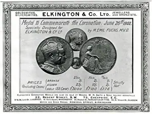 Medal Prints: Advert for Elkington Co - Original date coins June 1902 Advert for Elkington