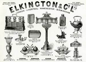 Cigarette Prints: Advert for Elkington & Co Victorian items 1896